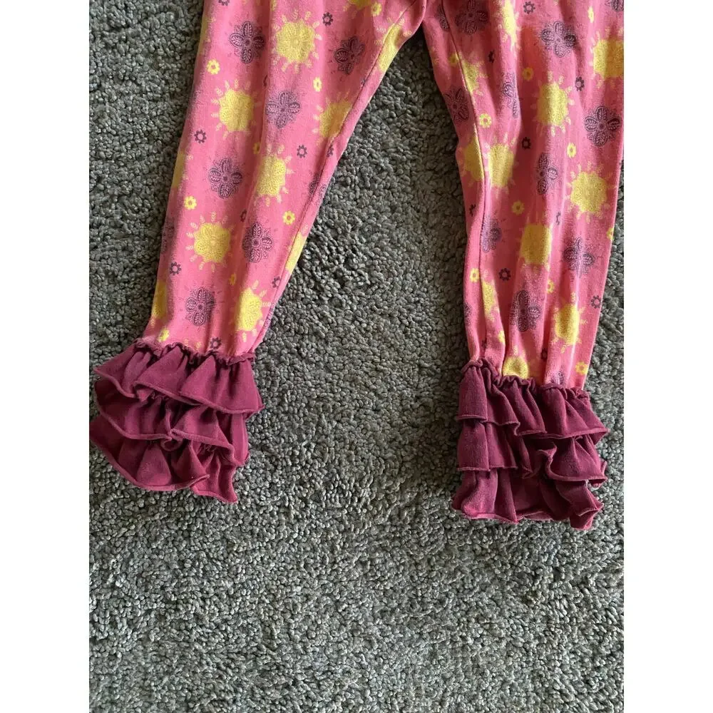 Matilda Jane Character Counts Floral Top Plus Ruffled Leggings- Size 2